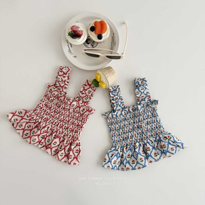 [PRE-ORDER] Cherry Ribbon Smocking Top