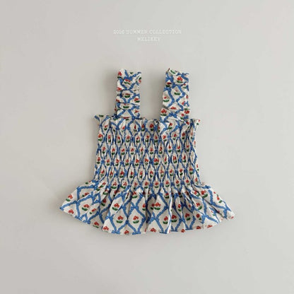 [PRE-ORDER] Cherry Ribbon Smocking Top