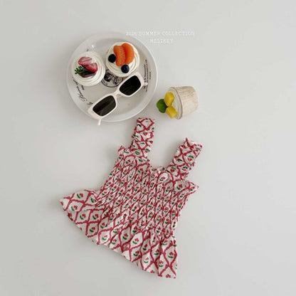 [PRE-ORDER] Cherry Ribbon Smocking Top