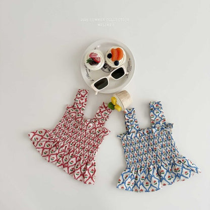 [PRE-ORDER] Cherry Ribbon Smocking Top