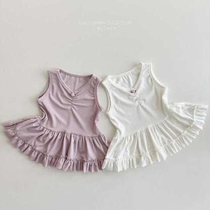[PRE-ORDER] Rose Frill Sleeveless T-Shirts