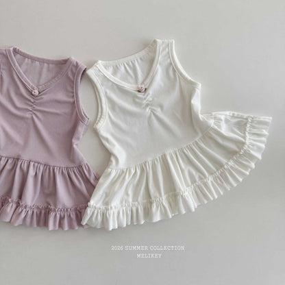 [PRE-ORDER] Rose Frill Sleeveless T-Shirts