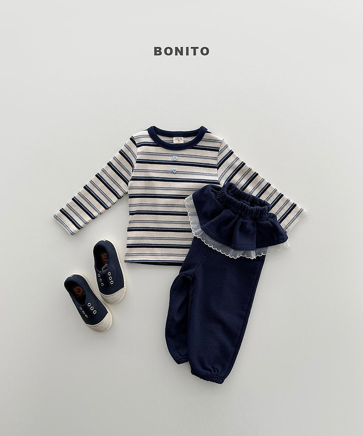 [PRE-ORDER] Heart Button Stripe T-Shirts