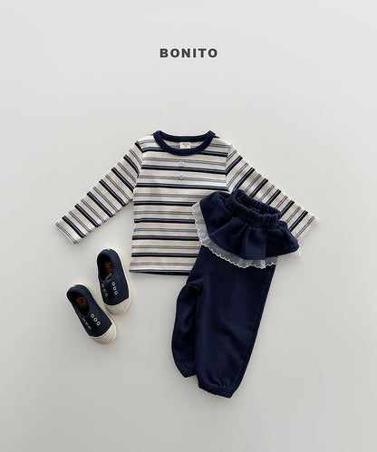 [PRE-ORDER] Heart Button Stripe T-Shirts