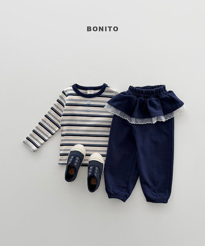 [PRE-ORDER] Heart Button Stripe T-Shirts