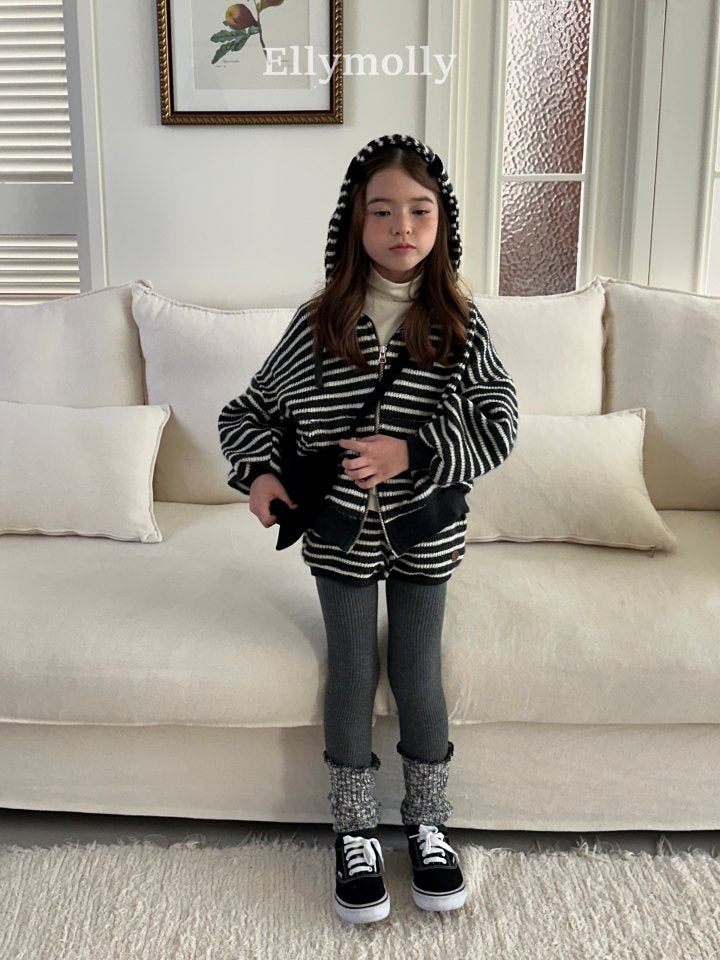 [PRE-ORDER] Wool Knit Stripe Hoodie Jacket