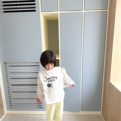Something Puppy T-Shirts [Ivory/S(2-3yr)]