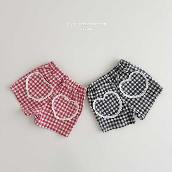 [PRE-ORDER] Check Heart Shorts