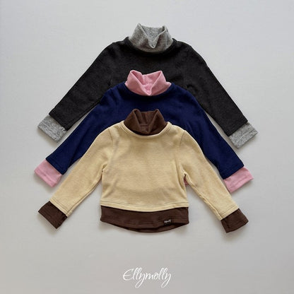 [PRE-ORDER] Brush Color Block Turtleneck T-Shirts
