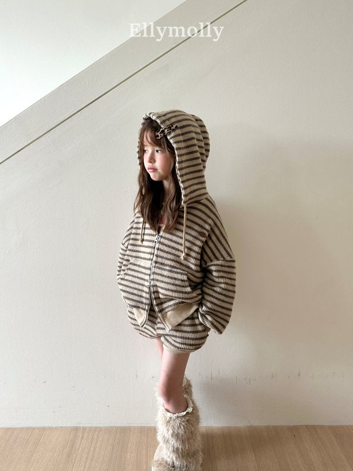 [PRE-ORDER] Wool Knit Stripe Hoodie Jacket