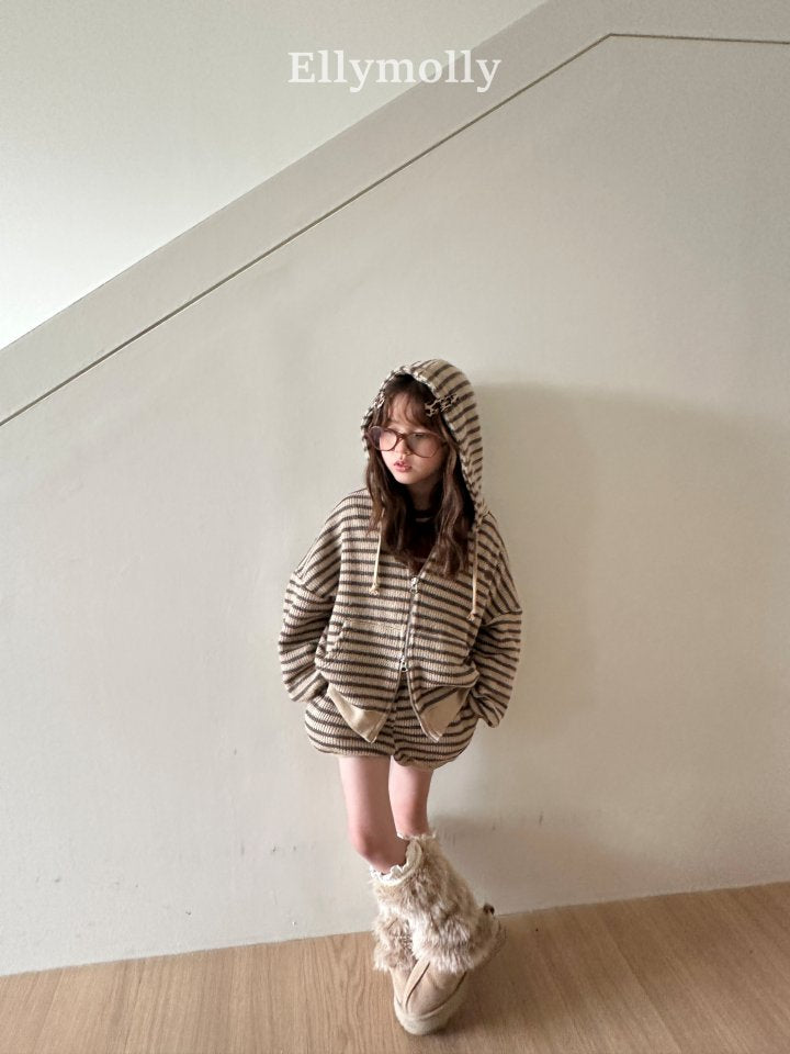 [PRE-ORDER] Wool Knit Stripe Hoodie Jacket