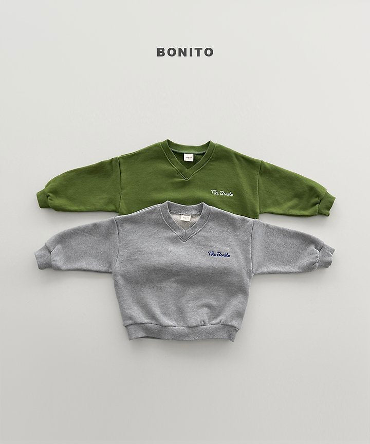 V Neck Sweatshirts [Melange Grey]