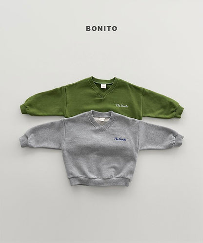 V Neck Sweatshirts [Melange Grey]
