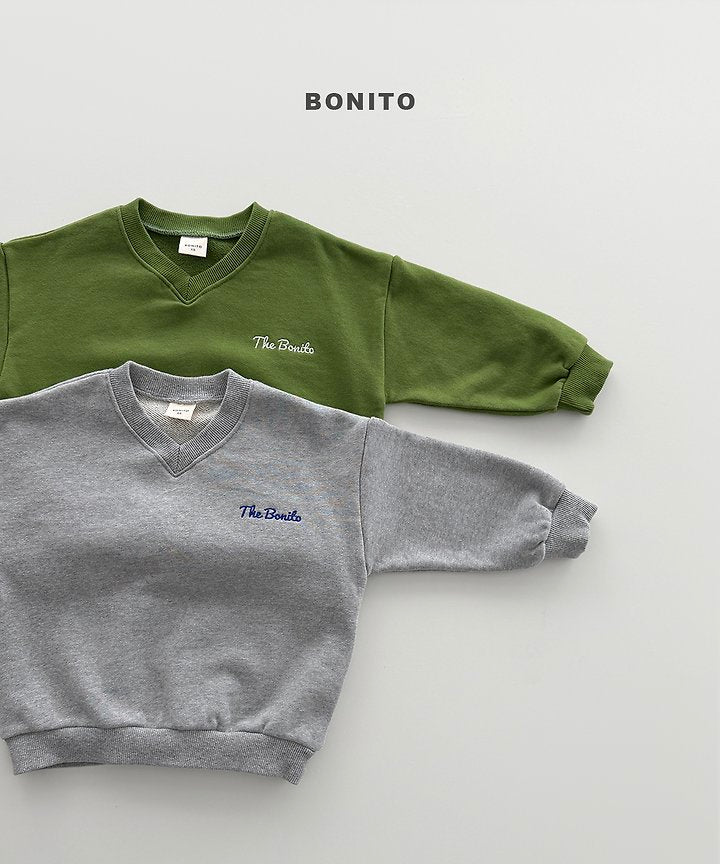 V Neck Sweatshirts [Melange Grey]