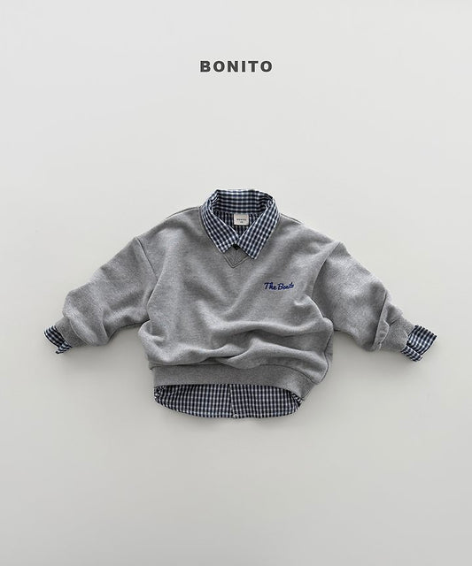 V Neck Sweatshirts [Melange Grey]