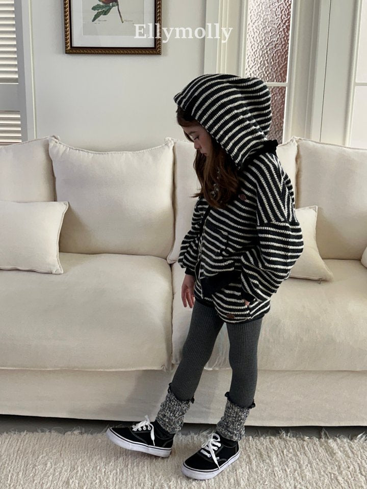 [PRE-ORDER] Wool Knit Stripe Hoodie Jacket