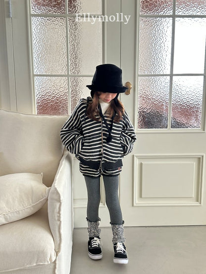 [PRE-ORDER] Wool Knit Stripe Hoodie Jacket