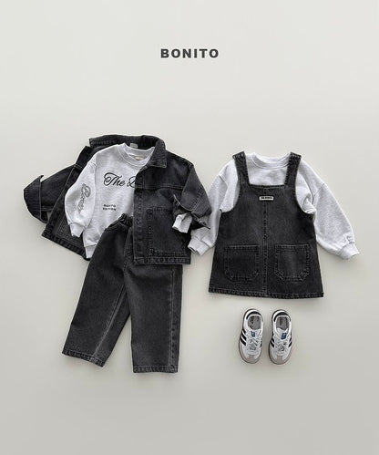Deep Denim Dress [Black Denim/S(2-3yr)]