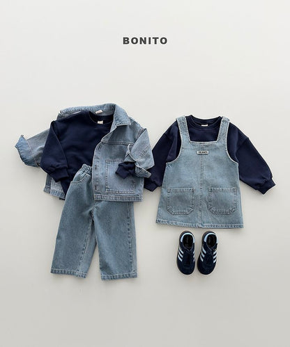 Deep Denim Dress [Black Denim/S(2-3yr)]