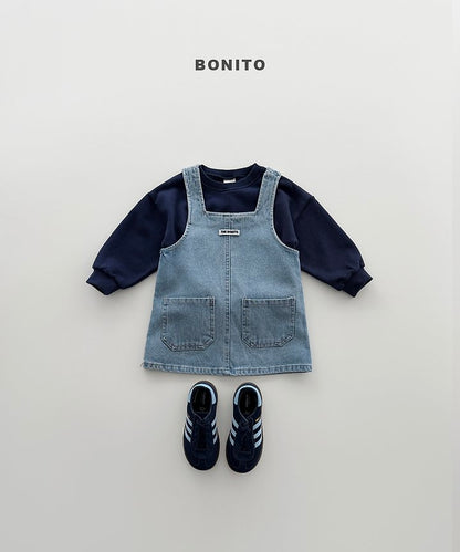 Deep Denim Dress [Black Denim/S(2-3yr)]