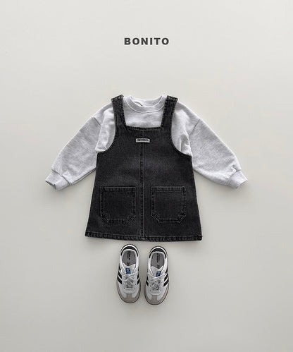 Deep Denim Dress [Black Denim/S(2-3yr)]