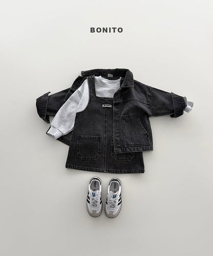 Deep Denim Dress [Black Denim/S(2-3yr)]