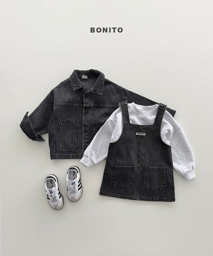 Deep Denim Dress [Black Denim/S(2-3yr)]