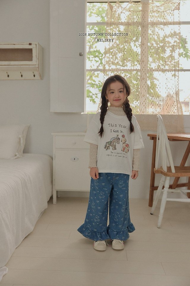 [PRE-ORDER] Bear Frill Denim Pants