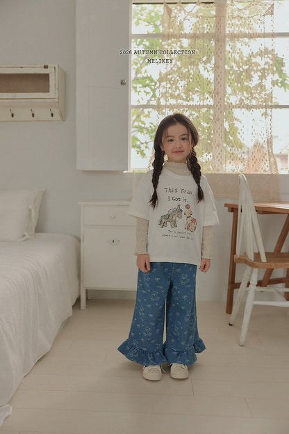 [PRE-ORDER] Bear Frill Denim Pants