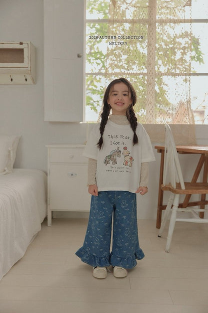 [PRE-ORDER] Bear Frill Denim Pants
