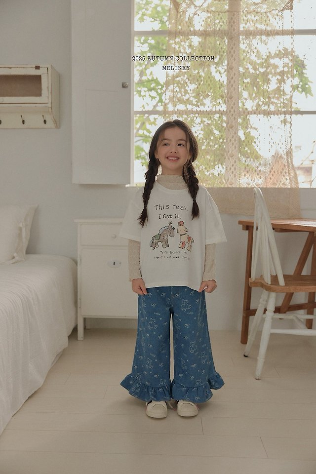 [PRE-ORDER] Bear Frill Denim Pants