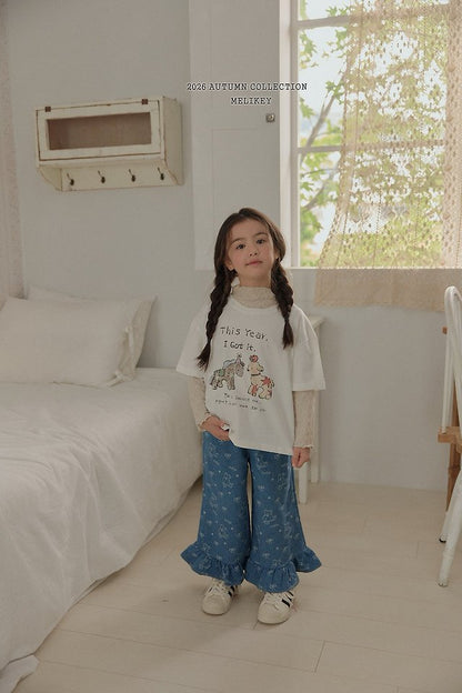 [PRE-ORDER] Bear Frill Denim Pants