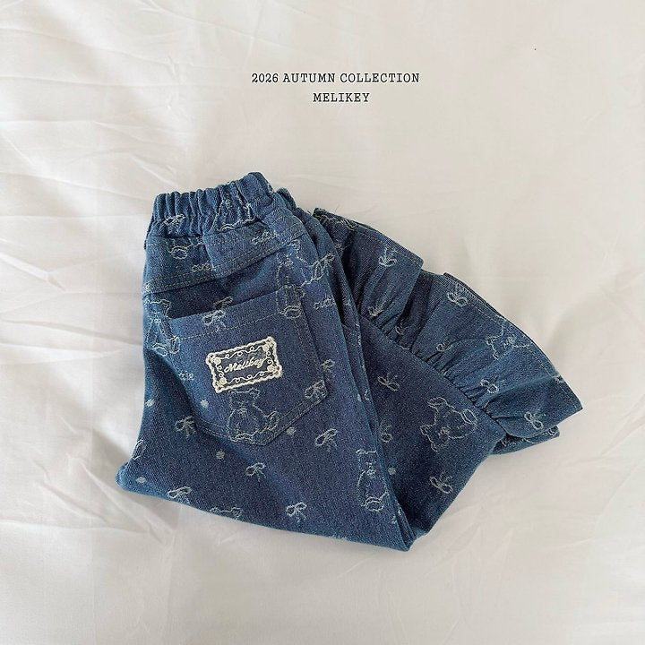 [PRE-ORDER] Bear Frill Denim Pants