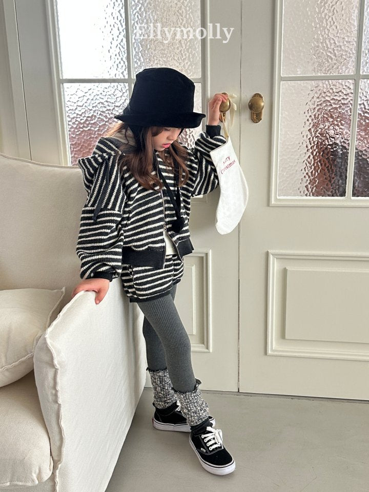 [PRE-ORDER] Wool Knit Stripe Hoodie Jacket