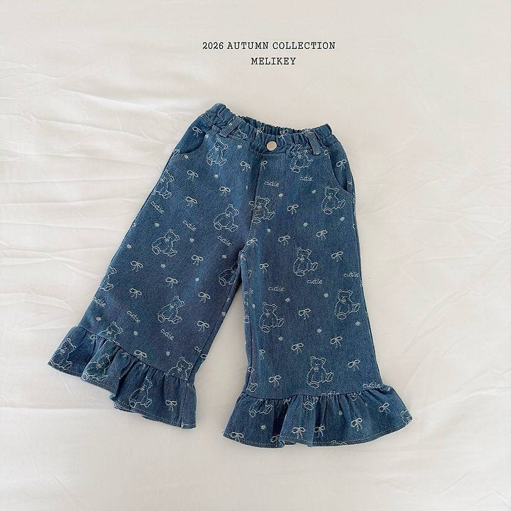 [PRE-ORDER] Bear Frill Denim Pants