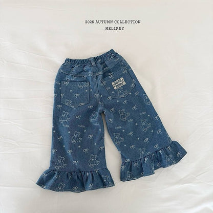 [PRE-ORDER] Bear Frill Denim Pants