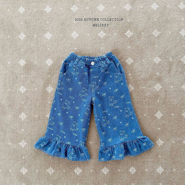 [PRE-ORDER] Bear Frill Denim Pants