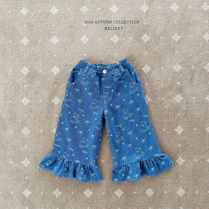 [PRE-ORDER] Bear Frill Denim Pants