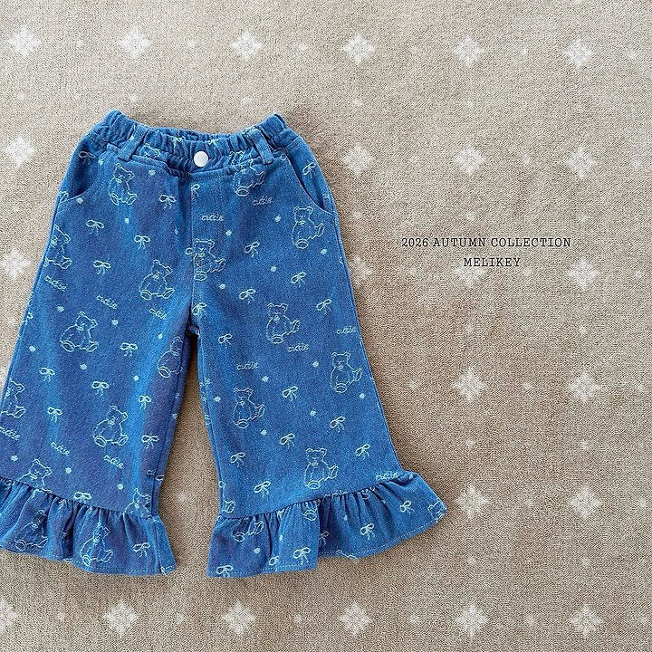 [PRE-ORDER] Bear Frill Denim Pants