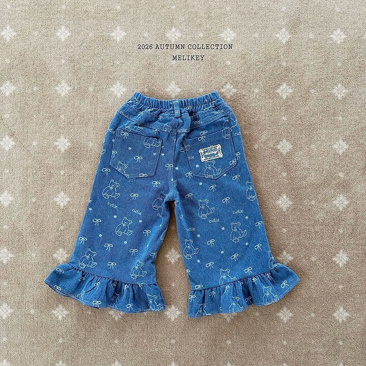 [PRE-ORDER] Bear Frill Denim Pants