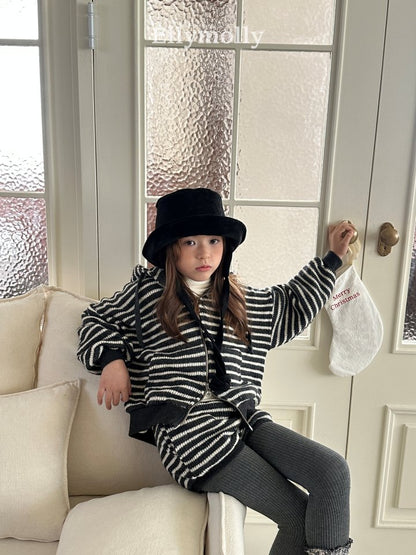 [PRE-ORDER] Wool Knit Stripe Hoodie Jacket