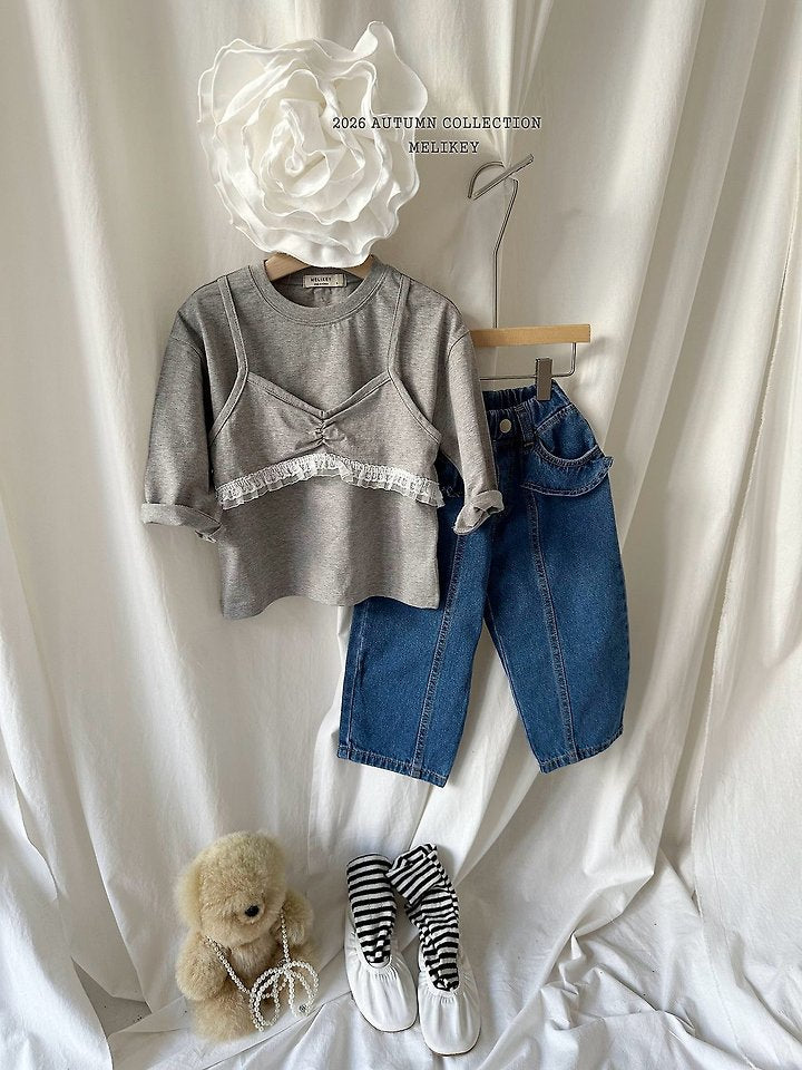 [PRE-ORDER] Frill Line Denim Pants