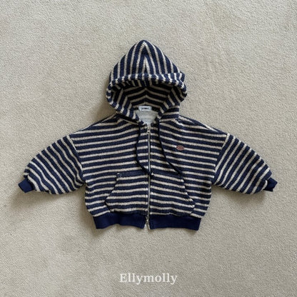 [PRE-ORDER] Wool Knit Stripe Hoodie Jacket