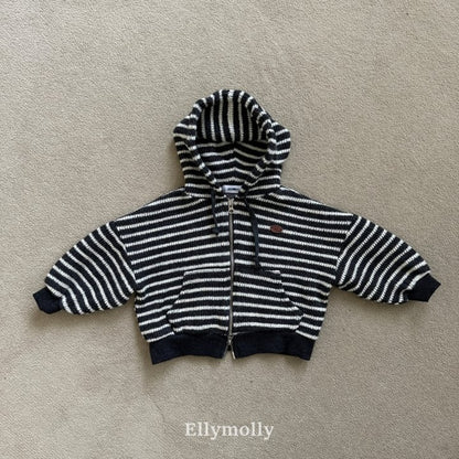[PRE-ORDER] Wool Knit Stripe Hoodie Jacket