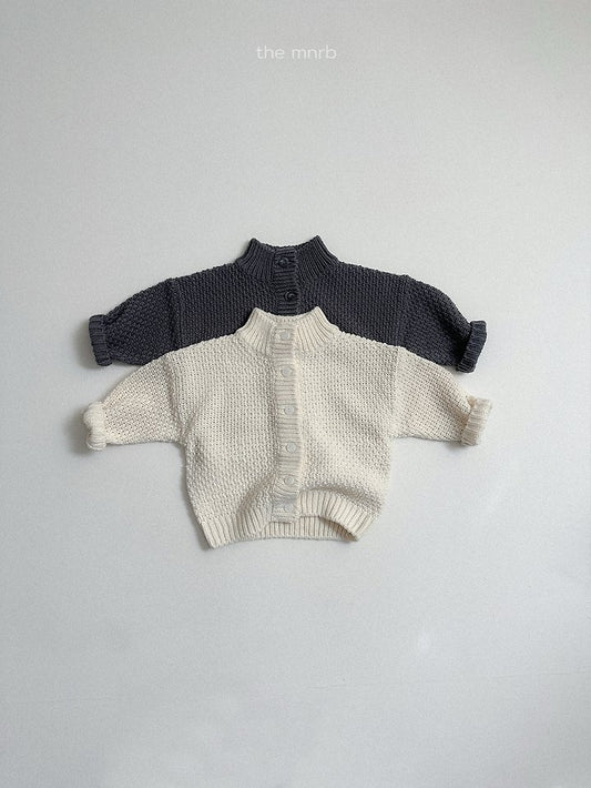 [PRE-ORDER] Waffle High Neck Cardigan