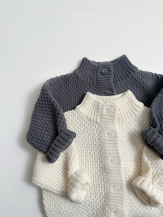 [PRE-ORDER] Waffle High Neck Cardigan