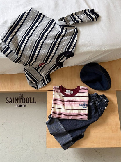 [PRE-ORDER] Embroidered Stripe T-Shirts