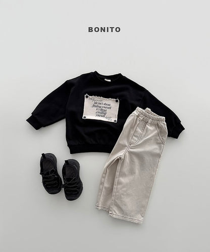 Remember Button Sweatshirts [Black/XS(1-2yr)]
