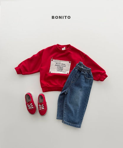 Remember Button Sweatshirts [Black/XS(1-2yr)]