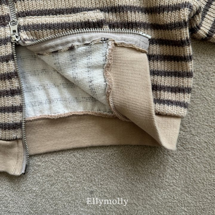 [PRE-ORDER] Wool Knit Stripe Hoodie Jacket